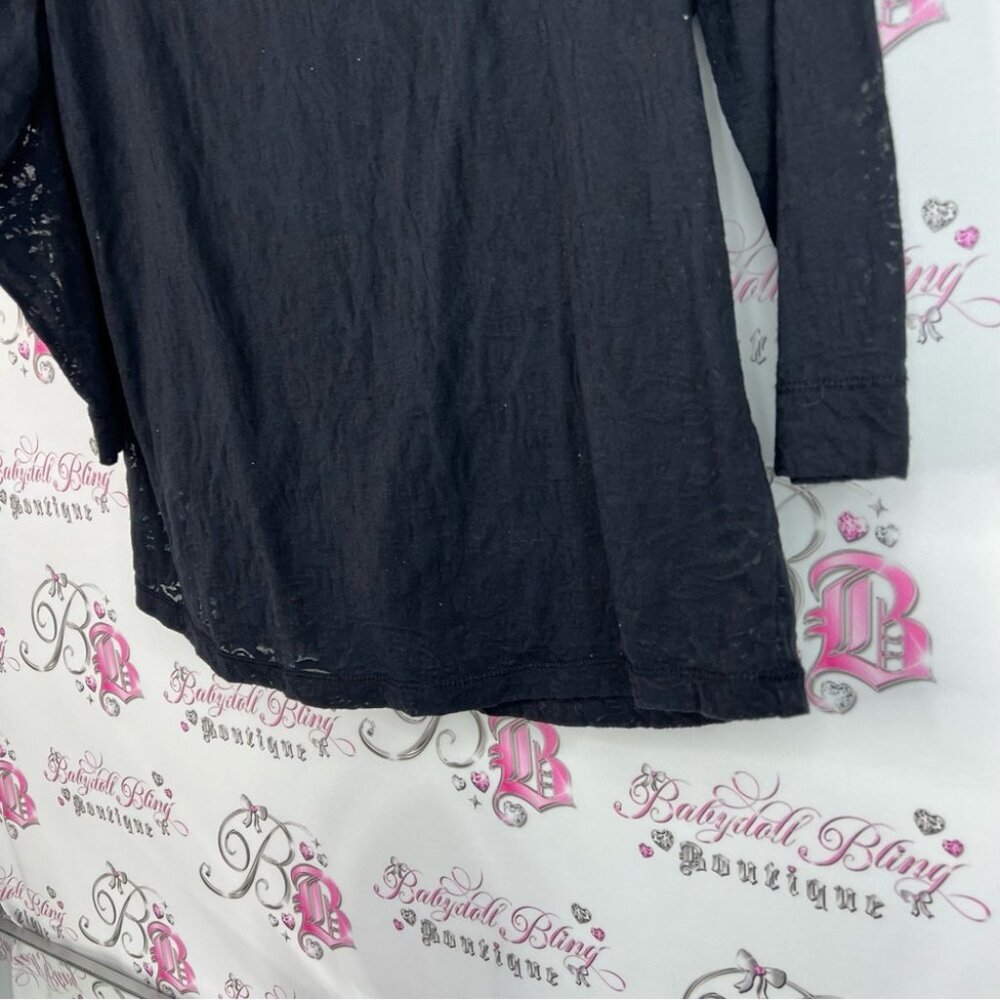 Ralph Lauren lace sleeve Lacie floral top shirt Black Long Sleeve Lace Top - Picture 3 of 10